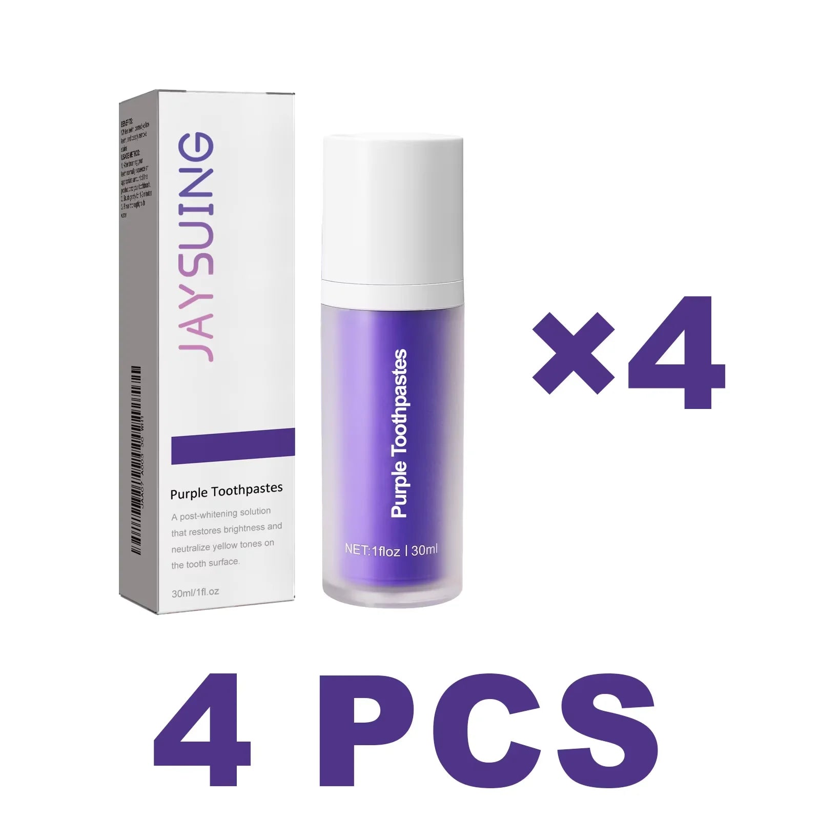 Purple Whitening Toothpaste for Oral Enamel Clean Care Removes Plaque Stains Tartar Reduces Cavity Yellowing Teeth Fresh Breath