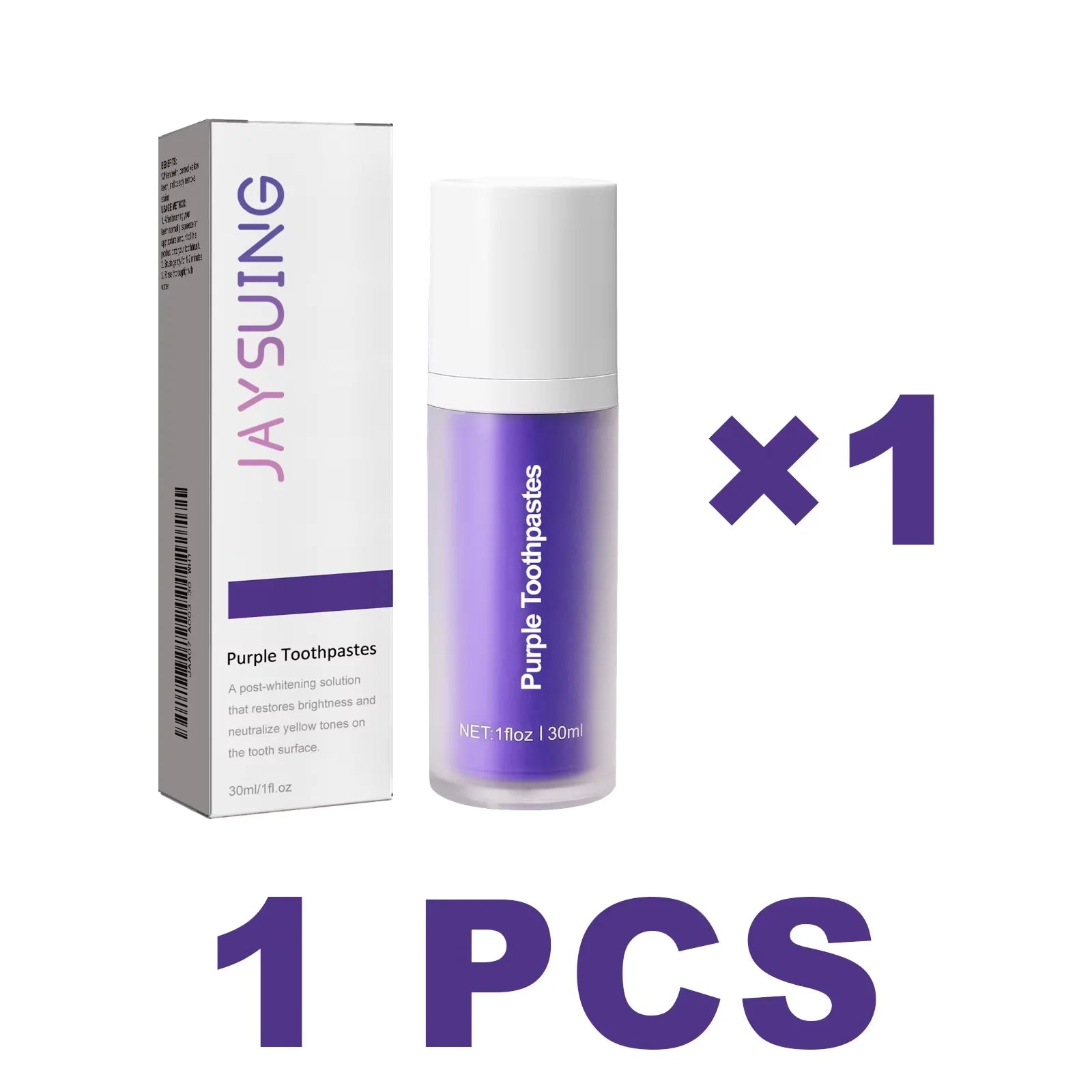 Purple Whitening Toothpaste for Oral Enamel Clean Care Removes Plaque Stains Tartar Reduces Cavity Yellowing Teeth Fresh Breath