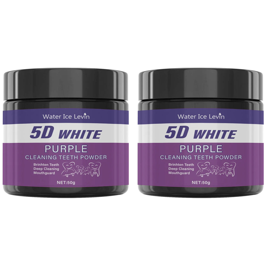 Purple Teeth Whitening Powder - Charcoal Deep Clean & Stain Removal, Fresh Breath, Winter Oral Care for a Brighter Smile