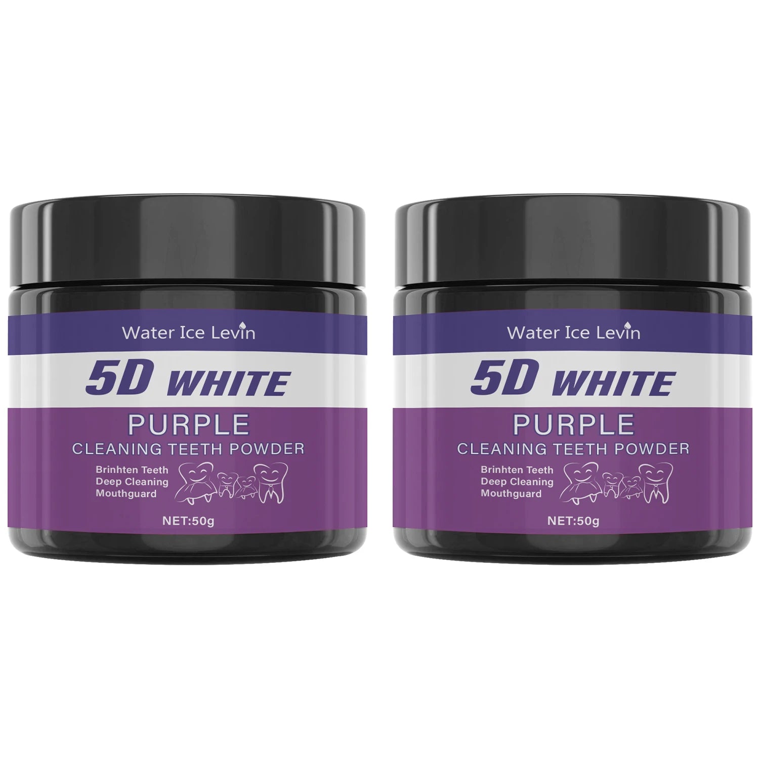Purple Teeth Whitening Powder - Charcoal Deep Clean & Stain Removal, Fresh Breath, Winter Oral Care for a Brighter Smile