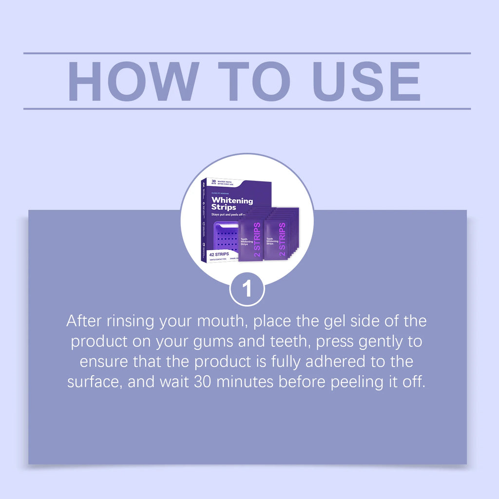 Purple Teeth Whitening Strips – Color Correcting Brightening for Yellow Stains