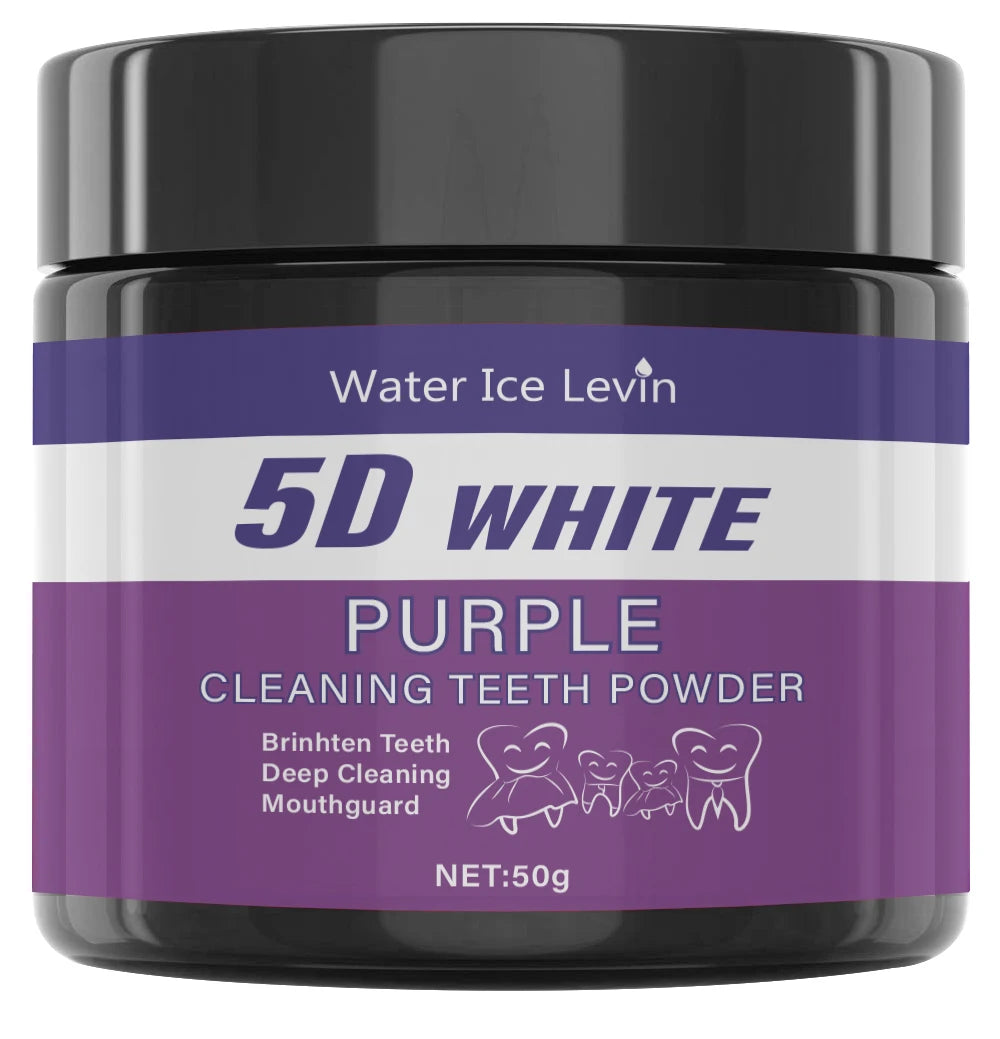 Purple Teeth Whitening Powder - Charcoal Deep Clean & Stain Removal, Fresh Breath, Winter Oral Care for a Brighter Smile