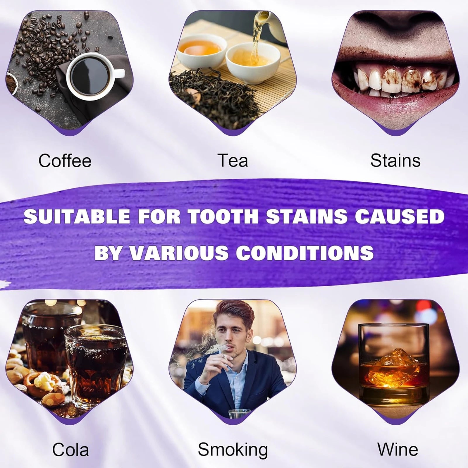 Purple Whitening Toothpaste for Oral Enamel Clean Care Removes Plaque Stains Tartar Reduces Cavity Yellowing Teeth Fresh Breath