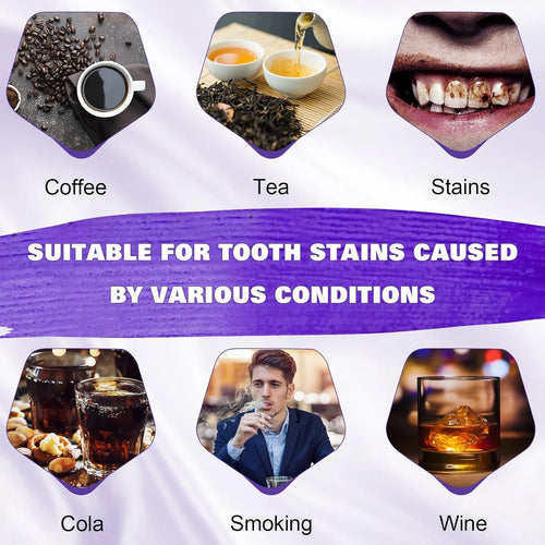 Purple Whitening Toothpaste for Oral Enamel Clean Care Removes Plaque Stains Tartar Reduces Cavity Yellowing Teeth Fresh Breath