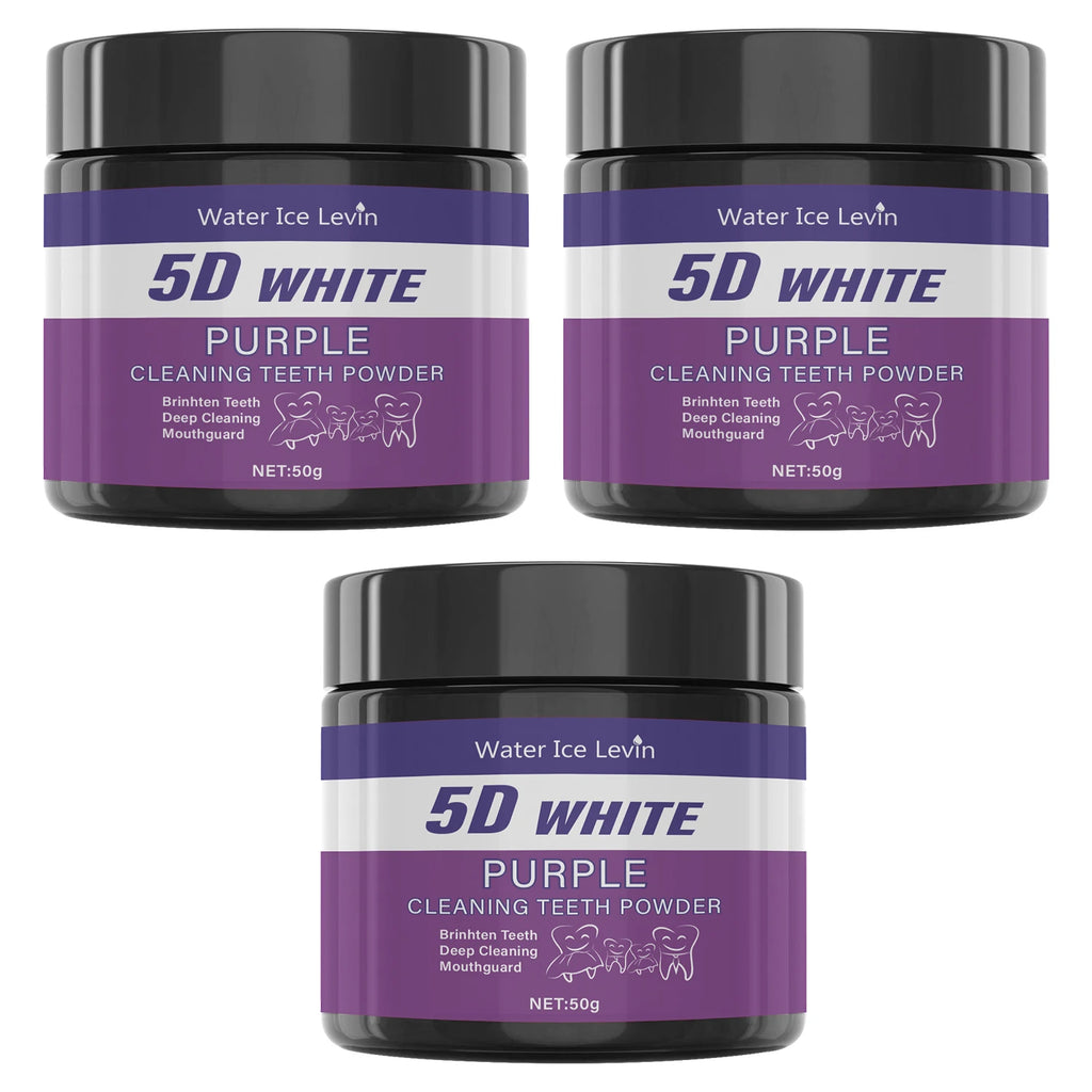 Purple Teeth Whitening Powder - Charcoal Deep Clean & Stain Removal, Fresh Breath, Winter Oral Care for a Brighter Smile