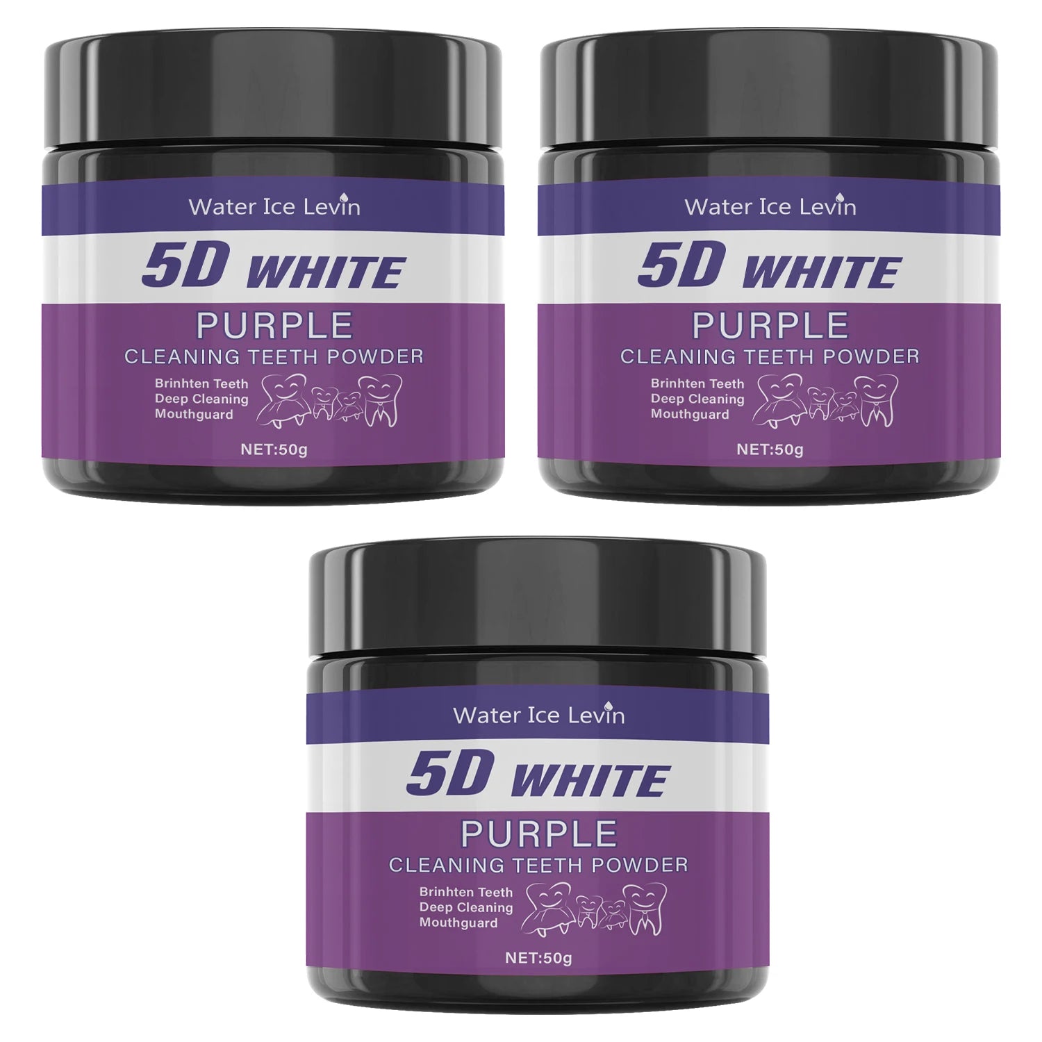Purple Teeth Whitening Powder - Charcoal Deep Clean & Stain Removal, Fresh Breath, Winter Oral Care for a Brighter Smile
