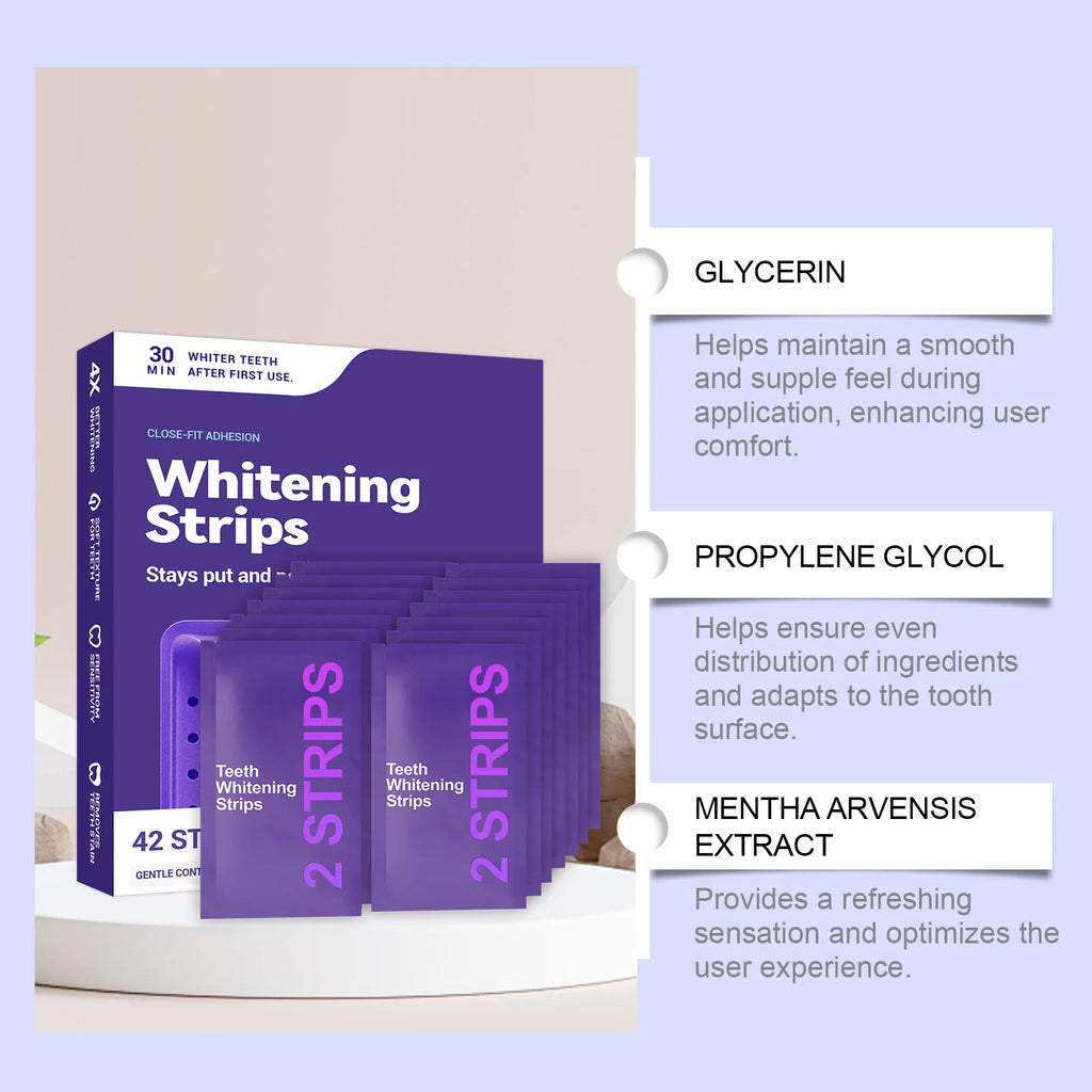 Purple Teeth Whitening Strips – Color Correcting Brightening for Yellow Stains