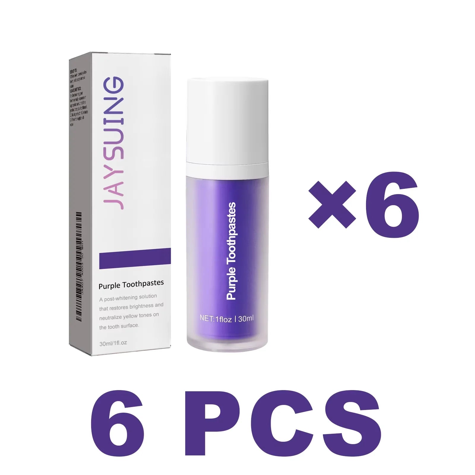 Purple Whitening Toothpaste for Oral Enamel Clean Care Removes Plaque Stains Tartar Reduces Cavity Yellowing Teeth Fresh Breath