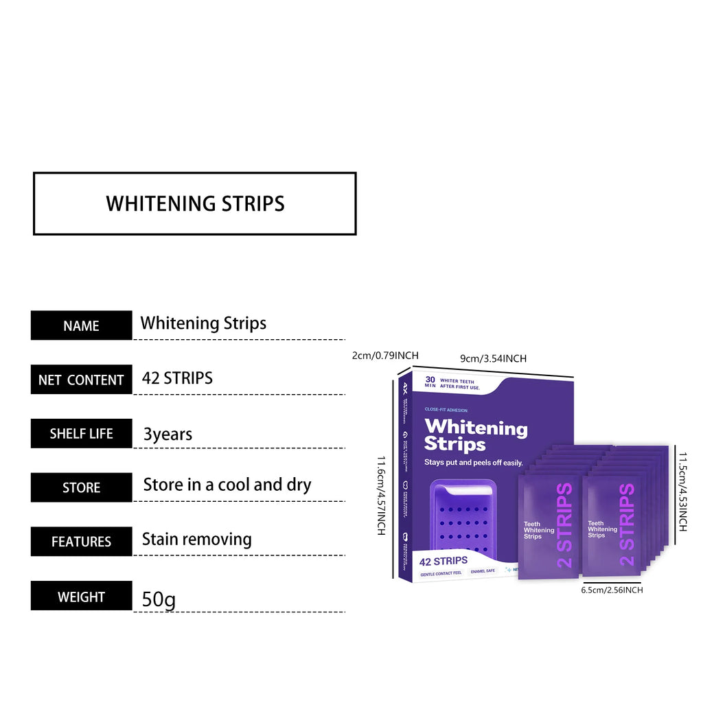 Purple Teeth Whitening Strips – Color Correcting Brightening for Yellow Stains